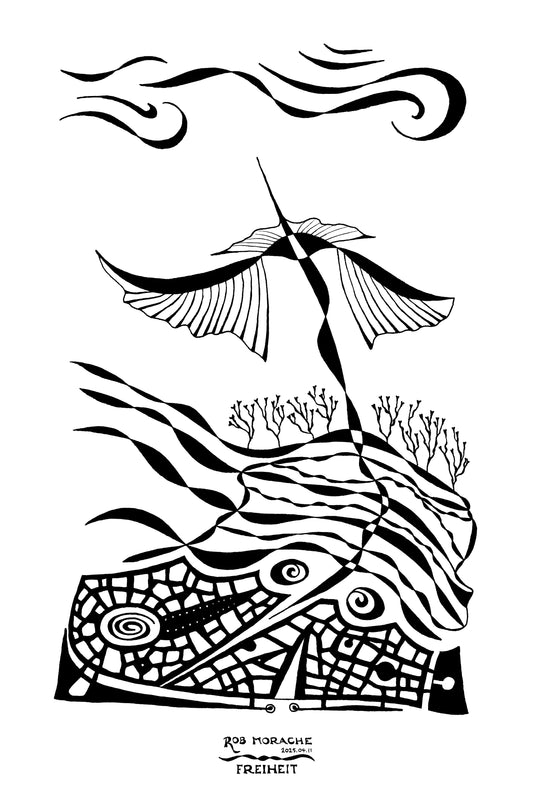 "Freiheit" - Ink Drawing 2025.04.11
