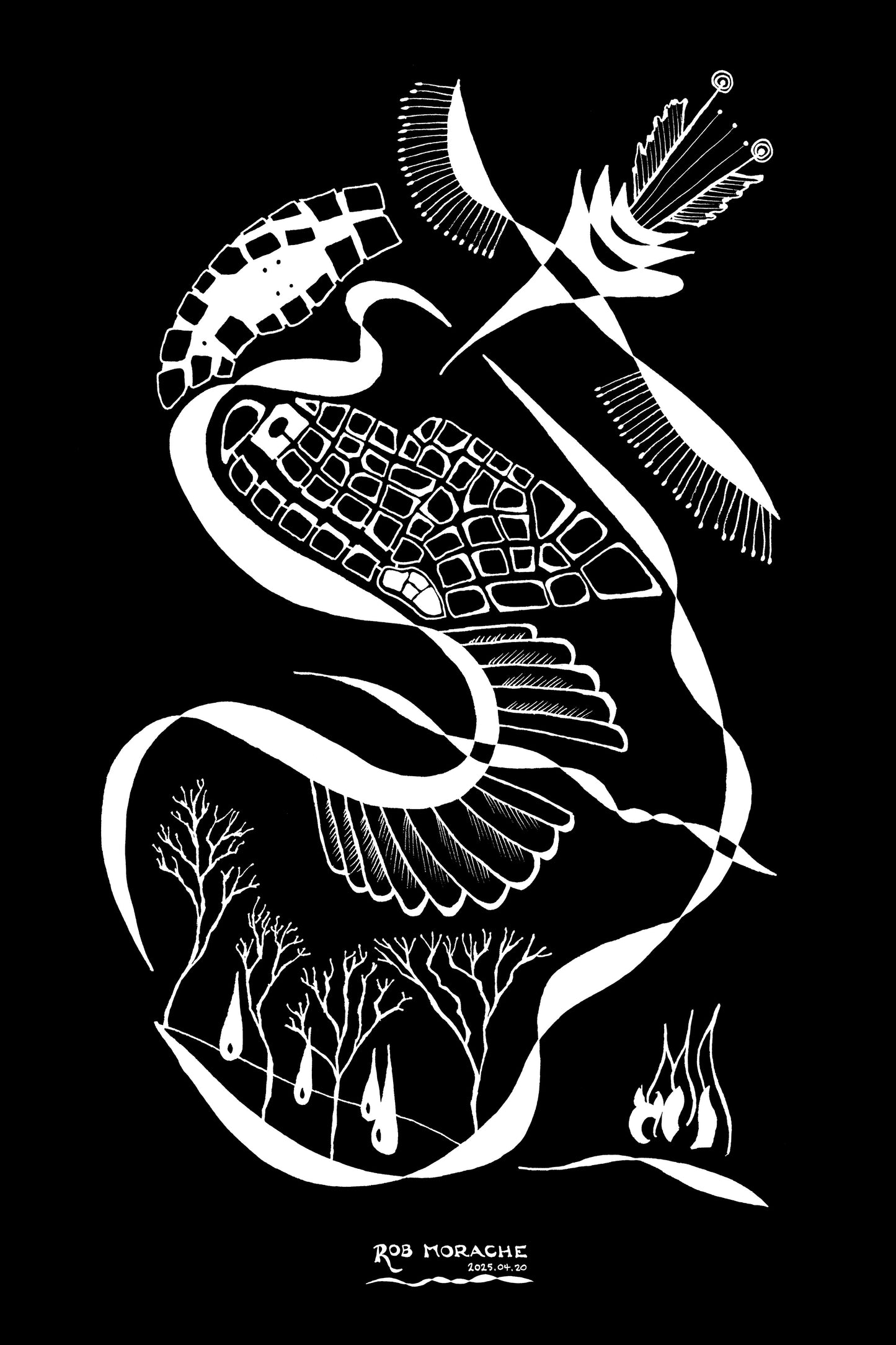 Ink Drawing 2025.04.20 black