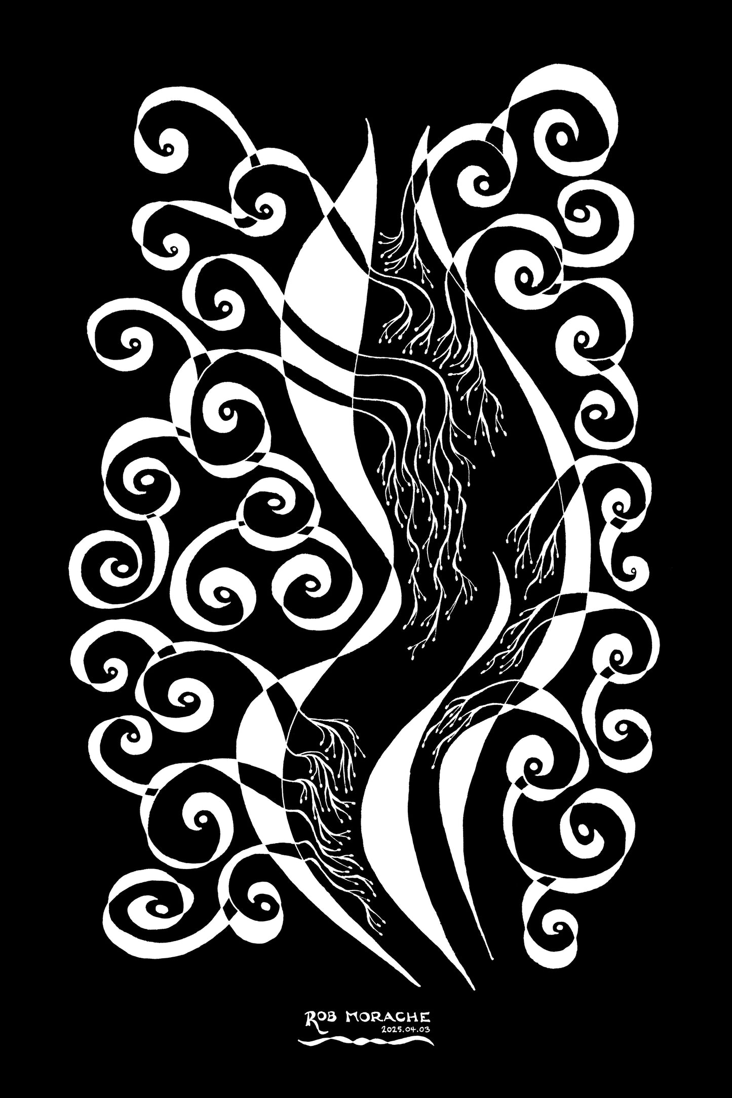 Ink Drawing - 2025.04.03 black