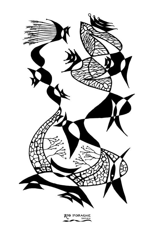 Ink Drawing 2025.05.01 white