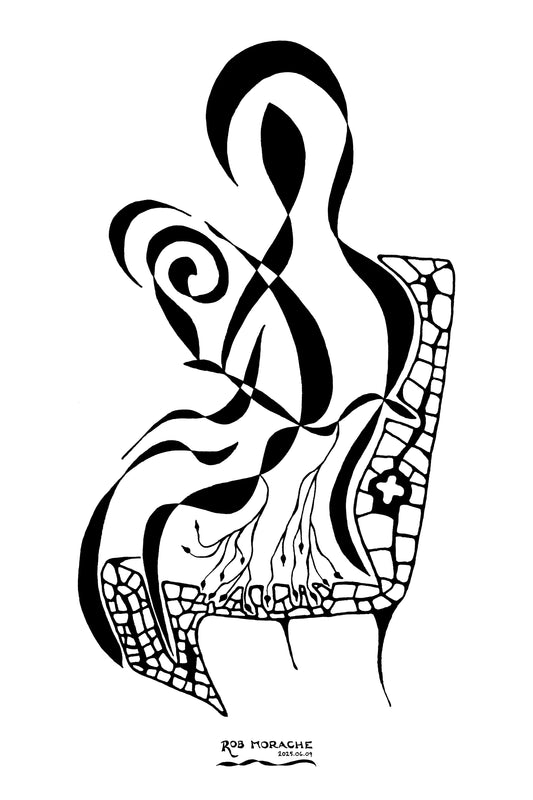 Ink Drawing 2025.06.09 white