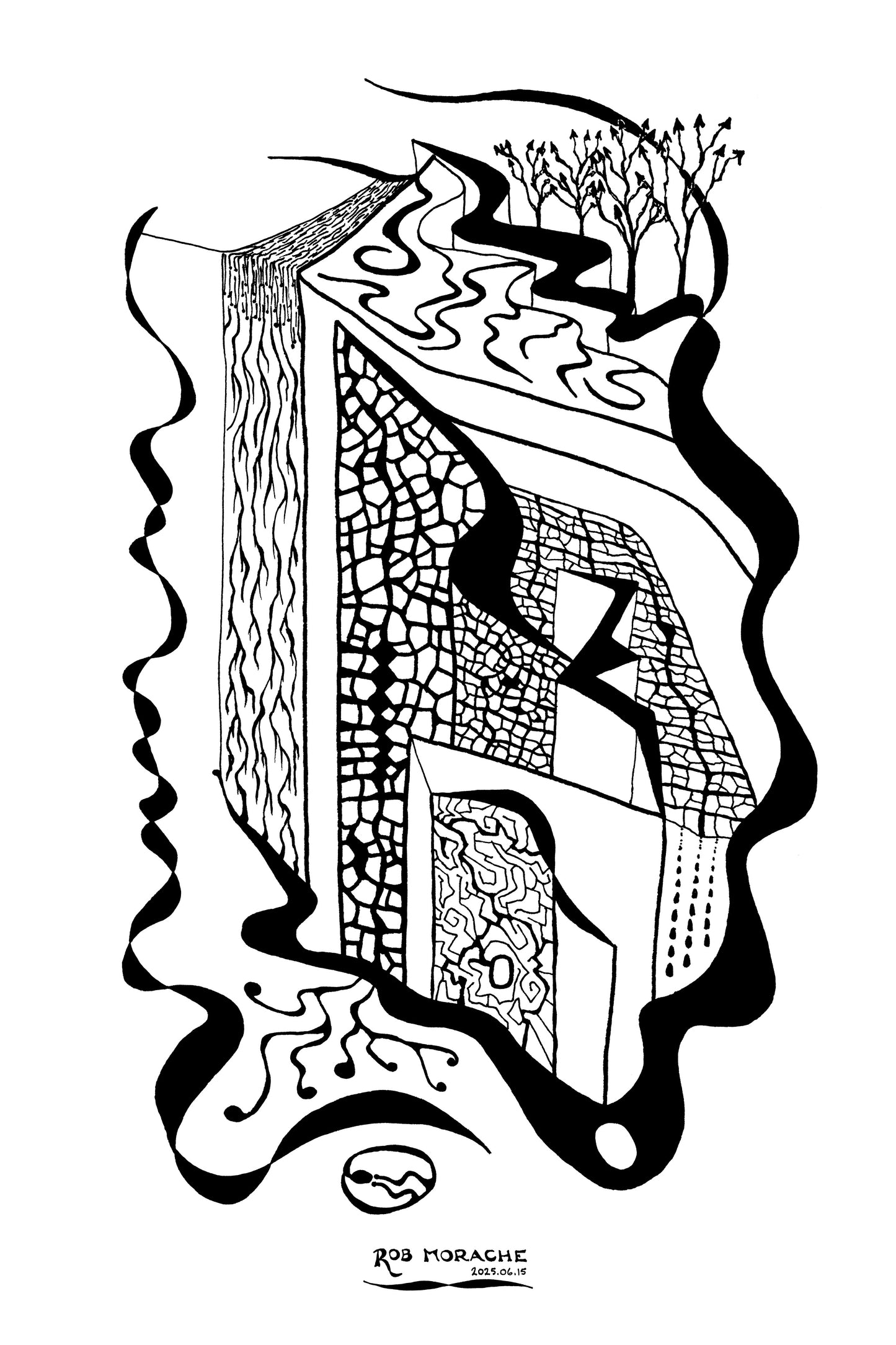 Ink Drawing 2025.06.15 white