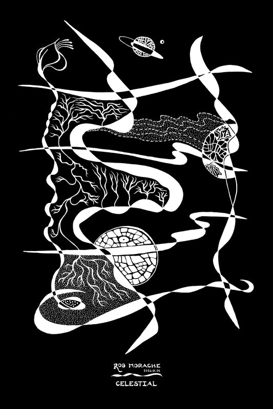 "Celestial" - Ink Drawing 2026.01.25 black