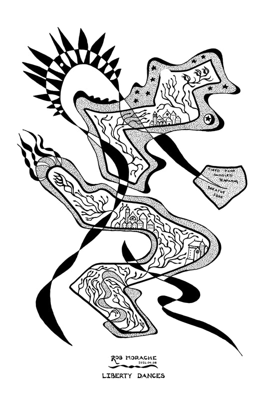"Liberty Dances" - Ink Drawing 2026.04.08